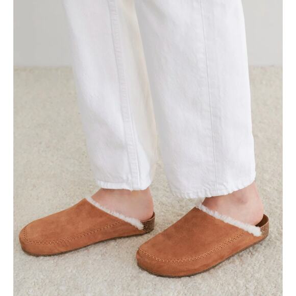 Jenni Kayne Brown Saddle Shearling-Lined Clog - Picture 2 of 5